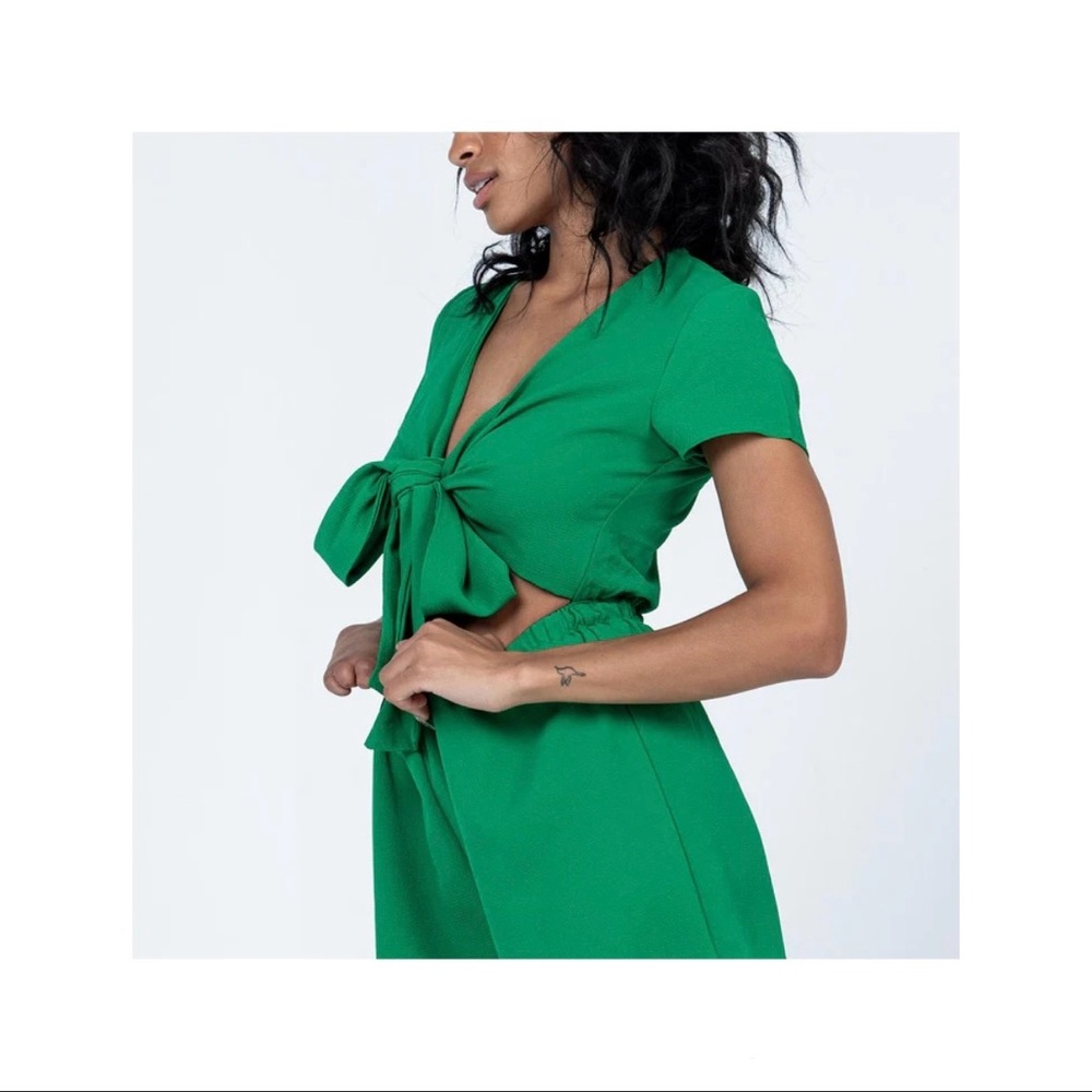 Princess Polly Ragnar Tie-Front Romper - Picture 3 of 5